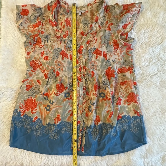 Joie silk top pop overview kimono wynne fiery red small - Picture 11 of 15